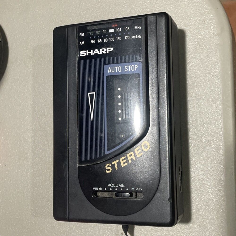 Cool Vintage Sharp AM FM Stereo Cassette Player Works